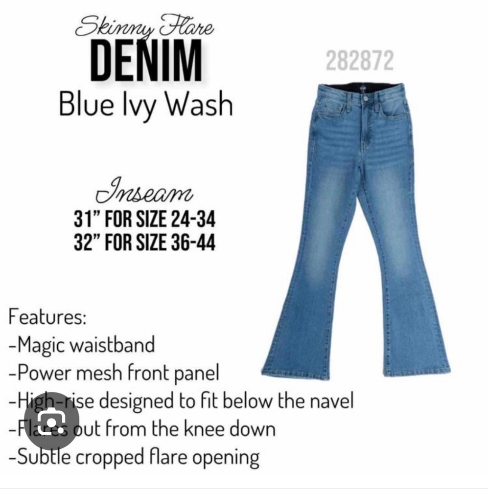 LulaRoe  Skinny Flare Denim  32 - Picture 6 of 7
